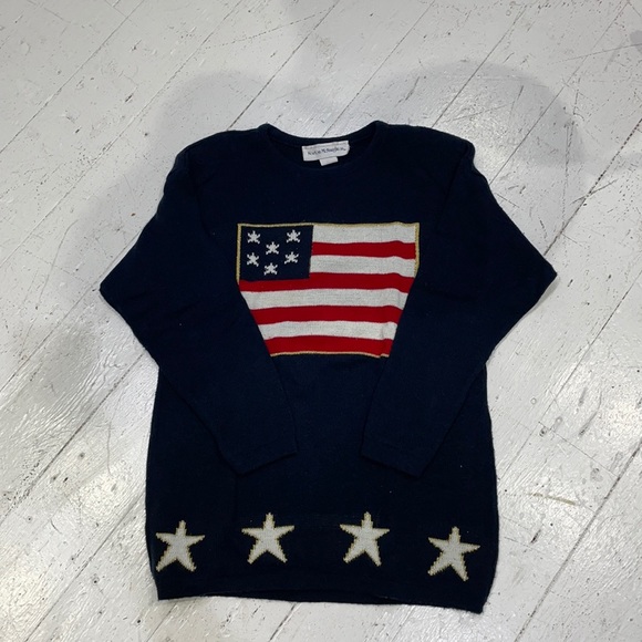 Sweaters - Vintage “ugly” American Flag sweater, medium